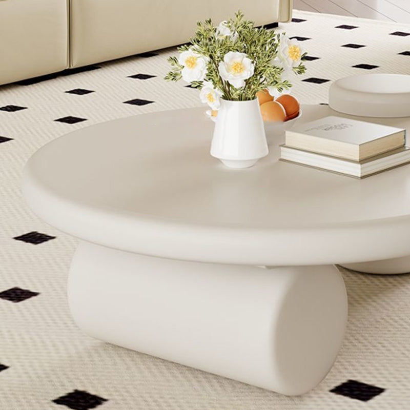 Modern Minimalist Cylindrical Solid Wood Eco-Friendly Board Coffee Table 2-Tier For Living Room