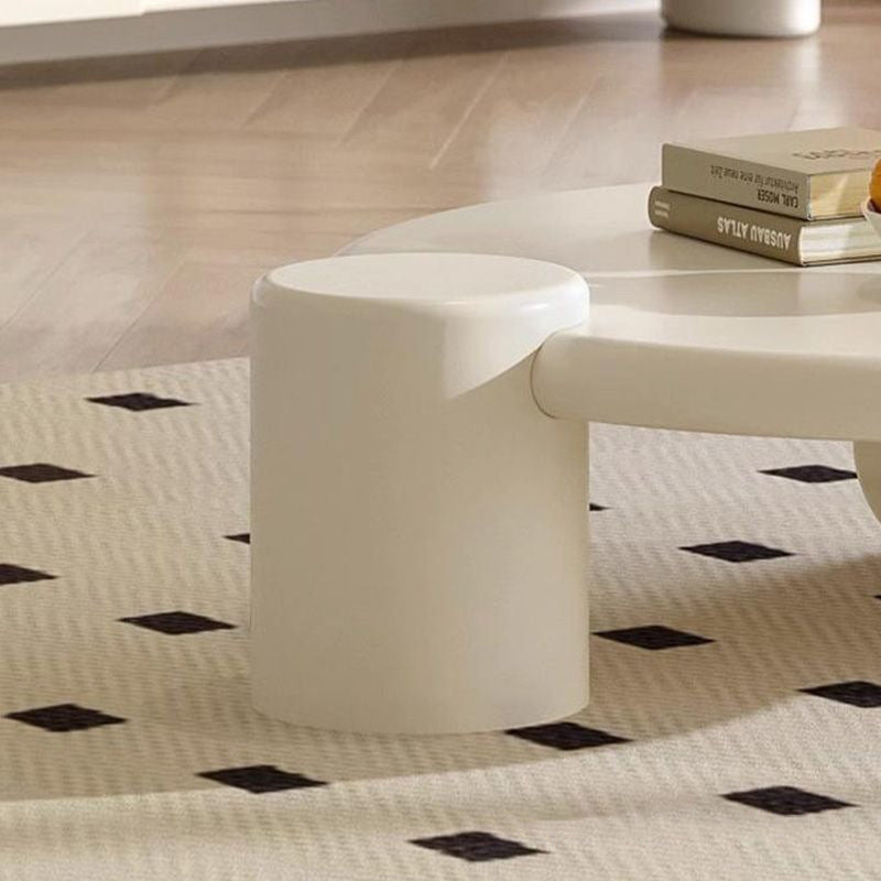 Modern Minimalist Cylindrical Solid Wood Eco-Friendly Board Coffee Table 2-Tier For Living Room