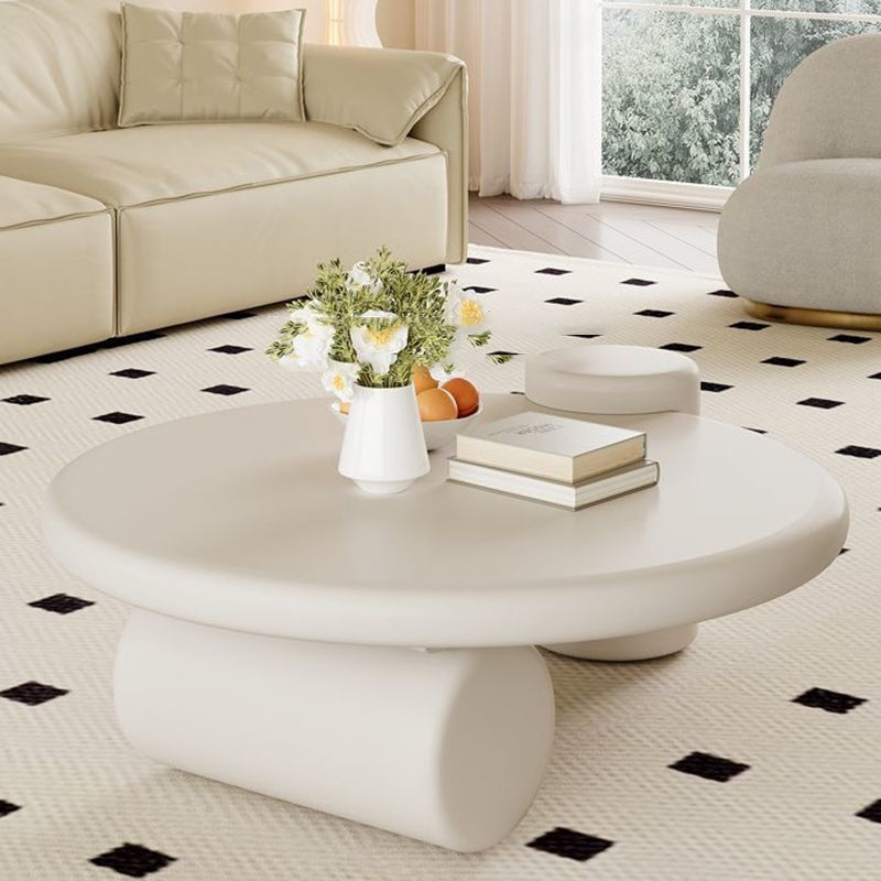 Modern Minimalist Cylindrical Solid Wood Eco-Friendly Board Coffee Table 2-Tier For Living Room
