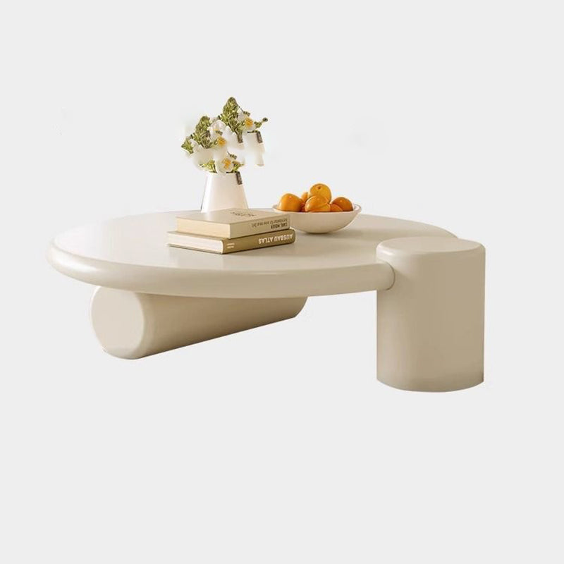 Modern Minimalist Cylindrical Solid Wood Eco-Friendly Board Coffee Table 2-Tier For Living Room