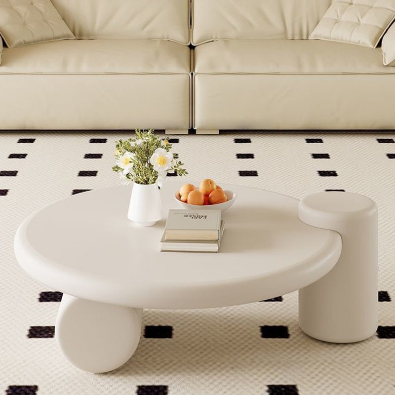Modern Minimalist Cylindrical Solid Wood Eco-Friendly Board Coffee Table 2-Tier For Living Room