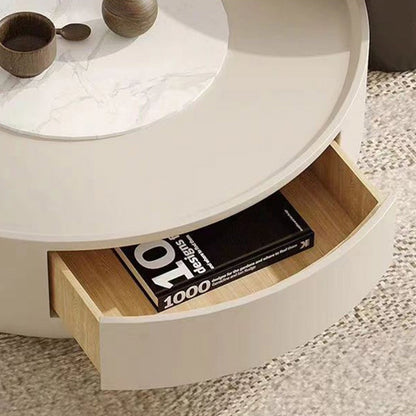 Modern Minimalist Cylindrical Medium Density Fiberboard Coffee Table 1-Tier For Living Room