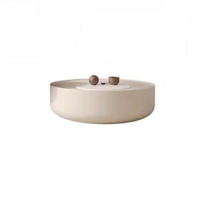 Modern Minimalist Cylindrical Medium Density Fiberboard Coffee Table 1-Tier For Living Room