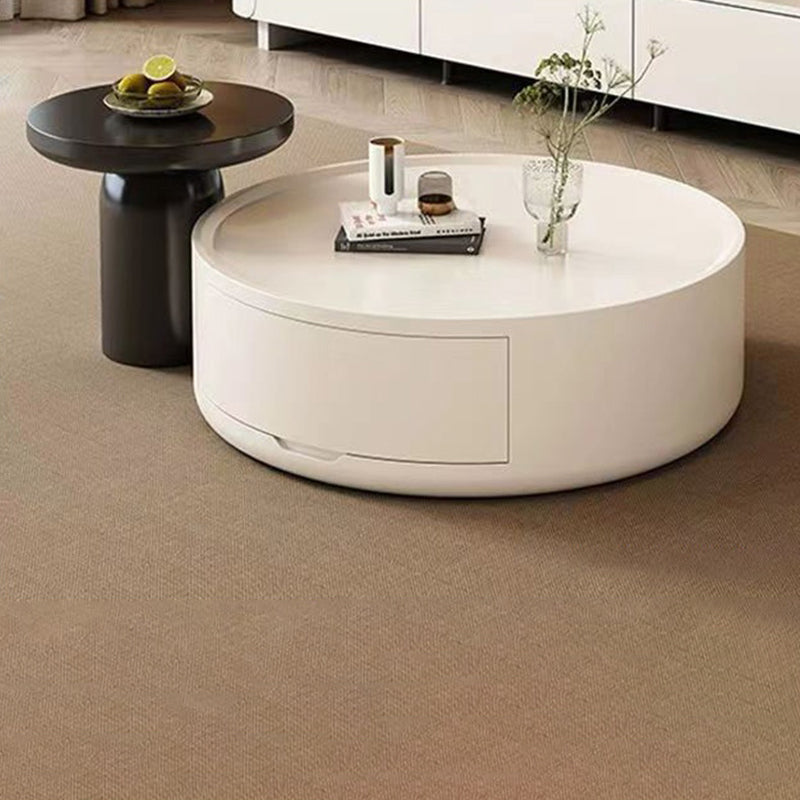 Modern Minimalist Cylindrical Medium Density Fiberboard Coffee Table 1-Tier For Living Room