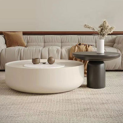 Modern Minimalist Cylindrical Medium Density Fiberboard Coffee Table 1-Tier For Living Room