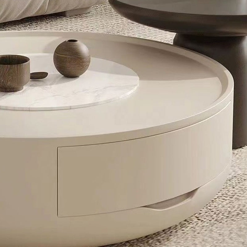 Modern Minimalist Cylindrical Medium Density Fiberboard Coffee Table 1-Tier For Living Room
