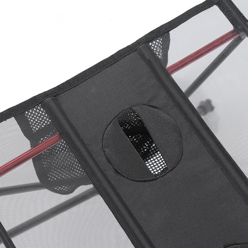 Modern Minimalist Rectangular Aluminum Alloy High-Density Spring Wire Fabric Nylon Mesh Outdoor Folding Camping Coffee Table 1-Tier For Garden