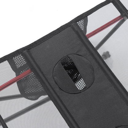 Modern Minimalist Rectangular Aluminum Alloy High-Density Spring Wire Fabric Nylon Mesh Outdoor Folding Camping Coffee Table 1-Tier For Garden