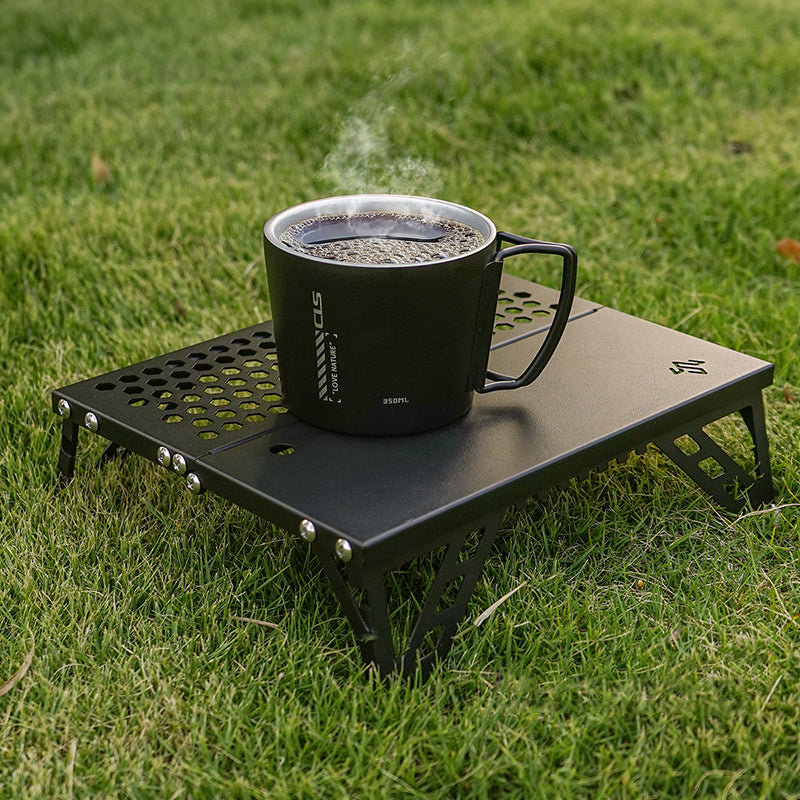 Modern Minimalist Rectangular Aluminum Alloy Outdoor Folding Camping Coffee Table 1-Tier For Garden