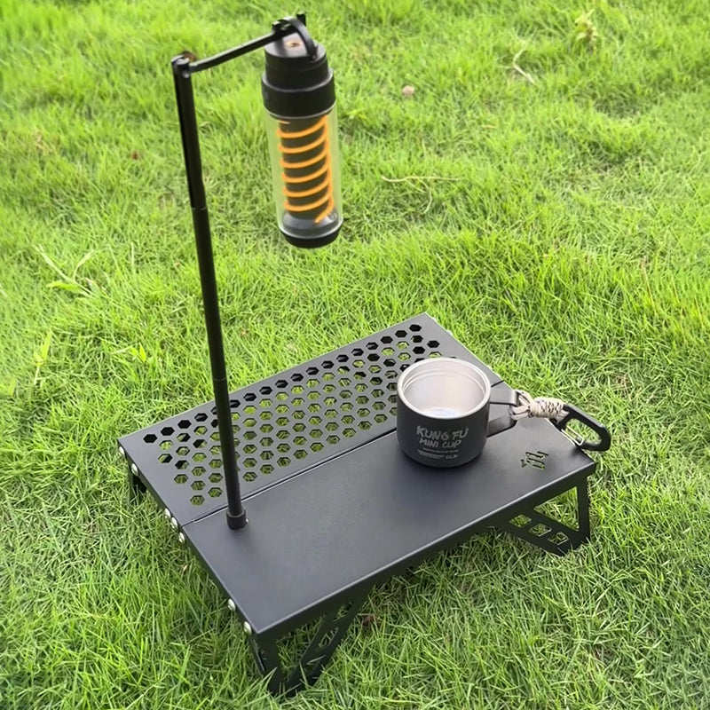 Modern Minimalist Rectangular Aluminum Alloy Outdoor Folding Camping Coffee Table 1-Tier For Garden