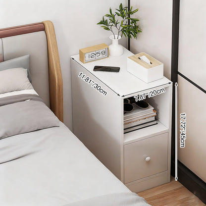 Modern Minimalist Rectangular Medium Density Fiberboard Nightstand 1-Drawer For Bedroom