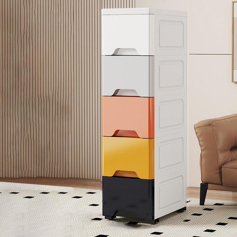 Modern Minimalist Rectangular PP Storage Cabinet 5-Drawer For Living Room