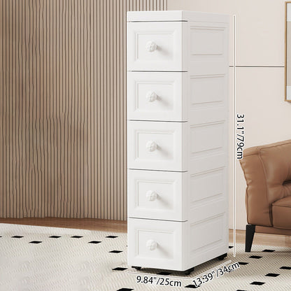 Modern Minimalist Rectangular PP Storage Cabinet 5-Drawer For Living Room