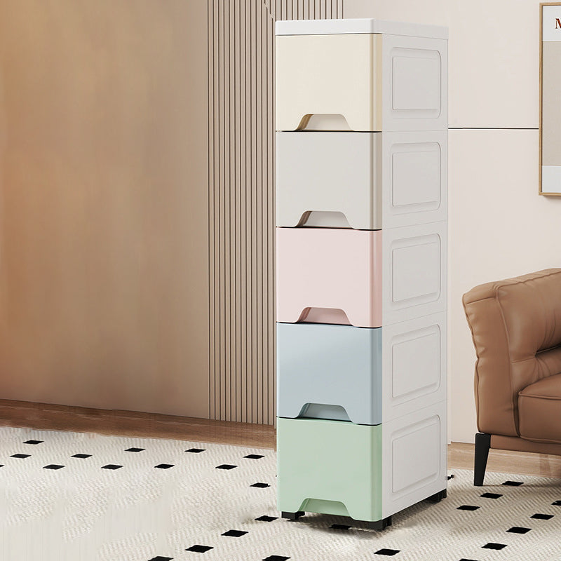 Modern Minimalist Rectangular PP Storage Cabinet 5-Drawer For Living Room