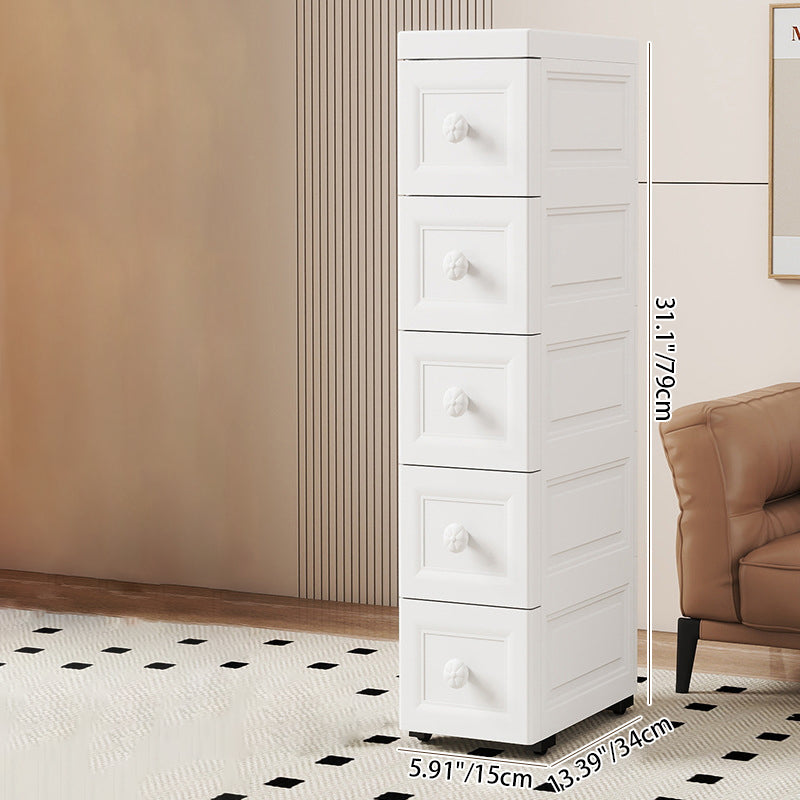 Modern Minimalist Rectangular PP Storage Cabinet 5-Drawer For Living Room