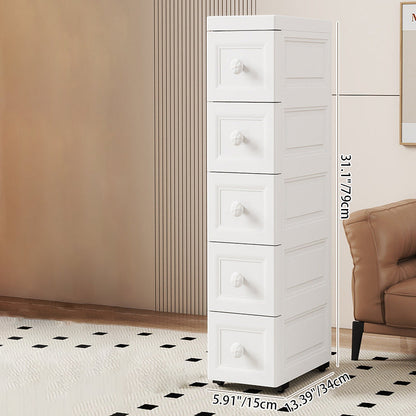 Modern Minimalist Rectangular PP Storage Cabinet 5-Drawer For Living Room