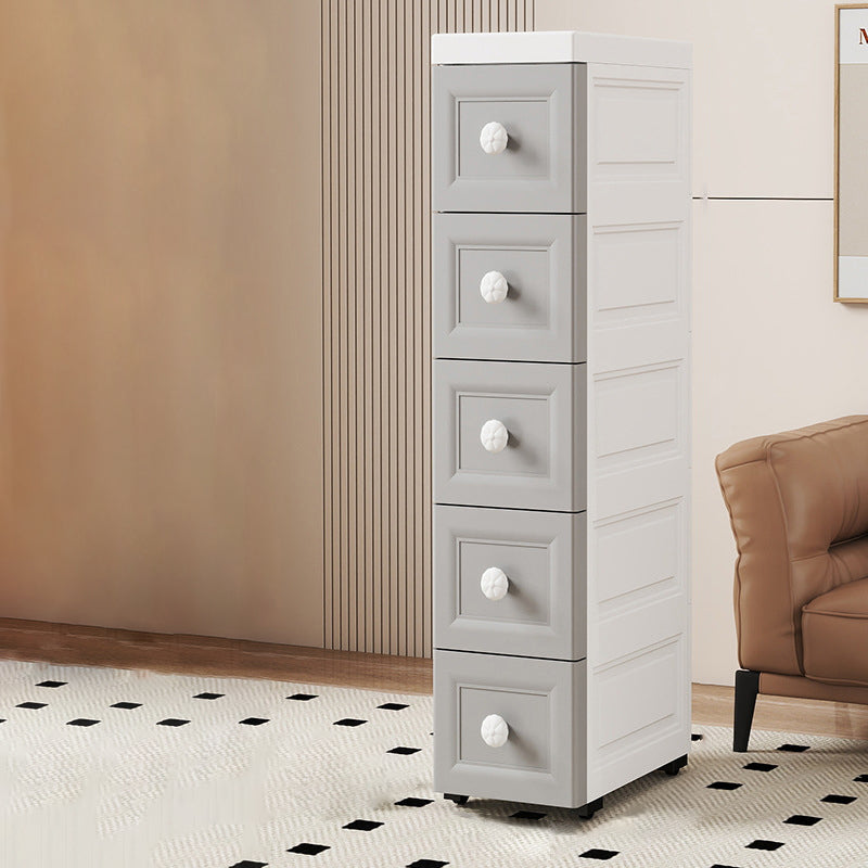 Modern Minimalist Rectangular PP Storage Cabinet 5-Drawer For Living Room