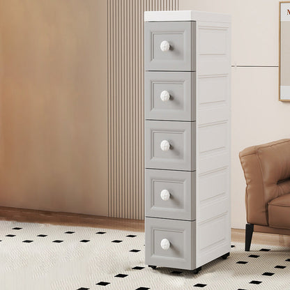 Modern Minimalist Rectangular PP Storage Cabinet 5-Drawer For Living Room