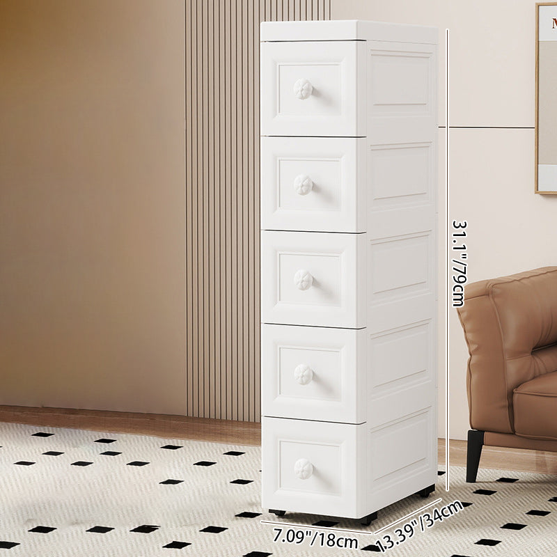 Modern Minimalist Rectangular PP Storage Cabinet 5-Drawer For Living Room