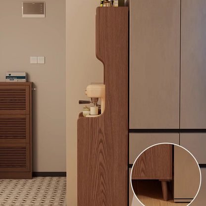 Contemporary Nordic Rectangular Rubberwood Solid Wood Carbon Crystal Panel Glass Storage Cabinet 2-Drawer For Living Room