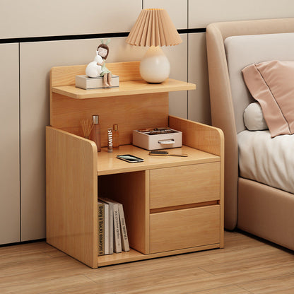 Modern Minimalist Rectangular Medium Density Fiberboard Nightstand 1/2 Drawer For Bedroom