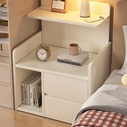 Modern Minimalist Rectangular Medium Density Fiberboard Nightstand 1/2 Drawer For Bedroom