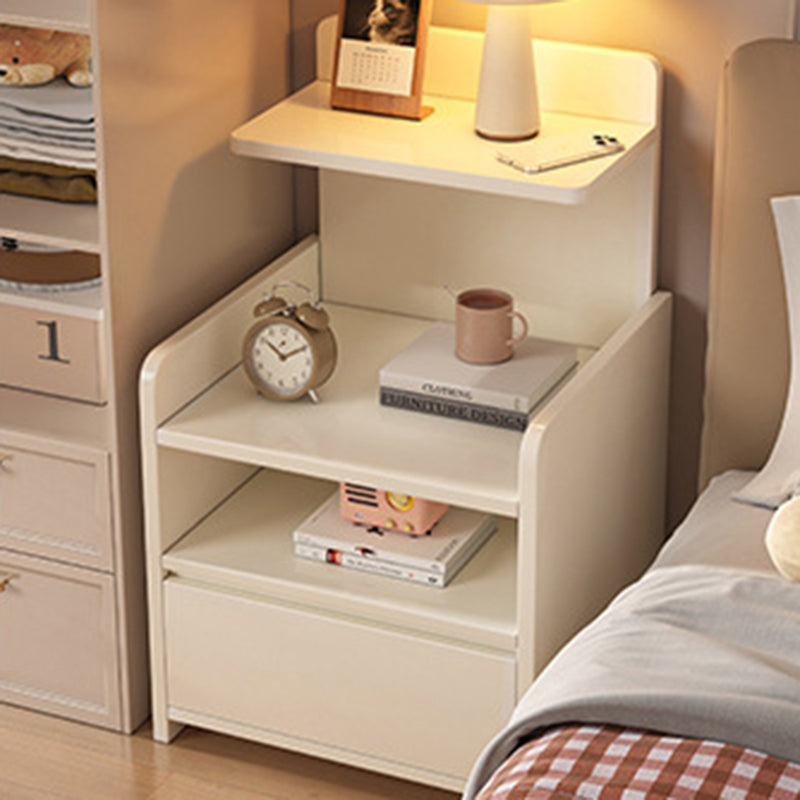 Modern Minimalist Rectangular Medium Density Fiberboard Nightstand 1/2 Drawer For Bedroom
