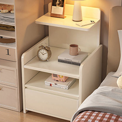 Modern Minimalist Rectangular Medium Density Fiberboard Nightstand 1/2 Drawer For Bedroom