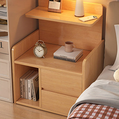 Modern Minimalist Rectangular Medium Density Fiberboard Nightstand 1/2 Drawer For Bedroom