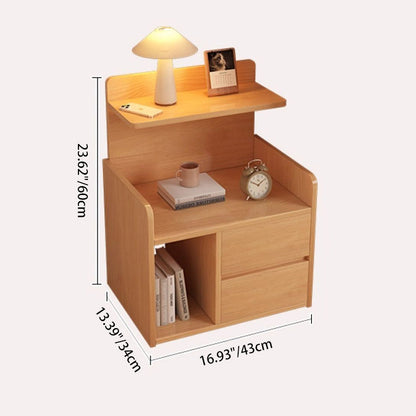 Modern Minimalist Rectangular Medium Density Fiberboard Nightstand 1/2 Drawer For Bedroom