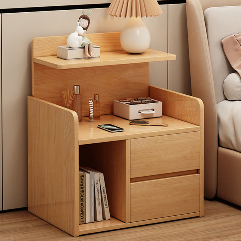 Modern Minimalist Rectangular Medium Density Fiberboard Nightstand 1/2 Drawer For Bedroom