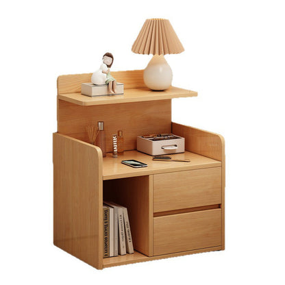 Modern Minimalist Rectangular Medium Density Fiberboard Nightstand 1/2 Drawer For Bedroom
