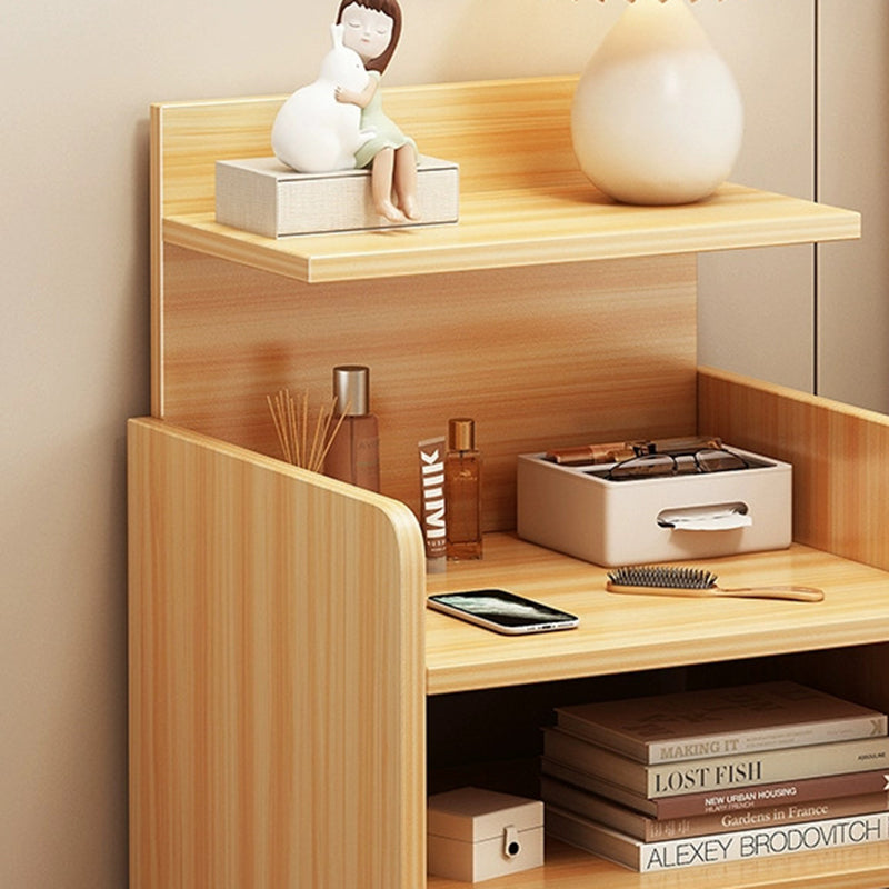 Modern Minimalist Rectangular Medium Density Fiberboard Nightstand 1/2 Drawer For Bedroom