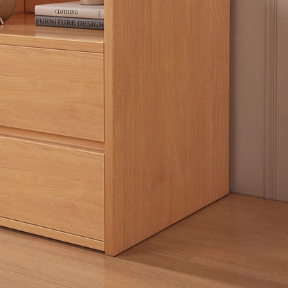 Modern Minimalist Rectangular Medium Density Fiberboard Nightstand 1/2 Drawer For Bedroom