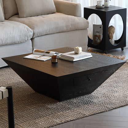 Modern Minimalist Trapezoidal Cedar Medium Density Fiberboard Coffee Table 1-Tier For Living Room