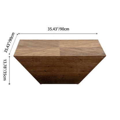 Modern Minimalist Trapezoidal Cedar Medium Density Fiberboard Coffee Table 1-Tier For Living Room