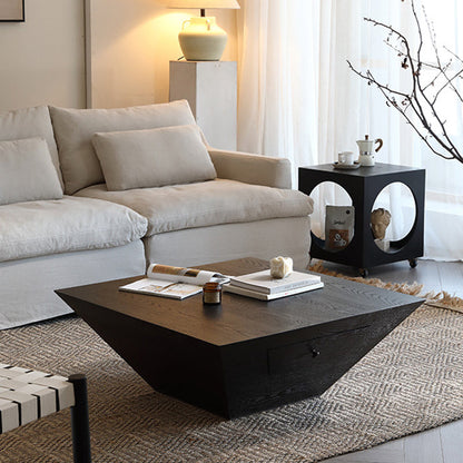 Modern Minimalist Trapezoidal Cedar Medium Density Fiberboard Coffee Table 1-Tier For Living Room