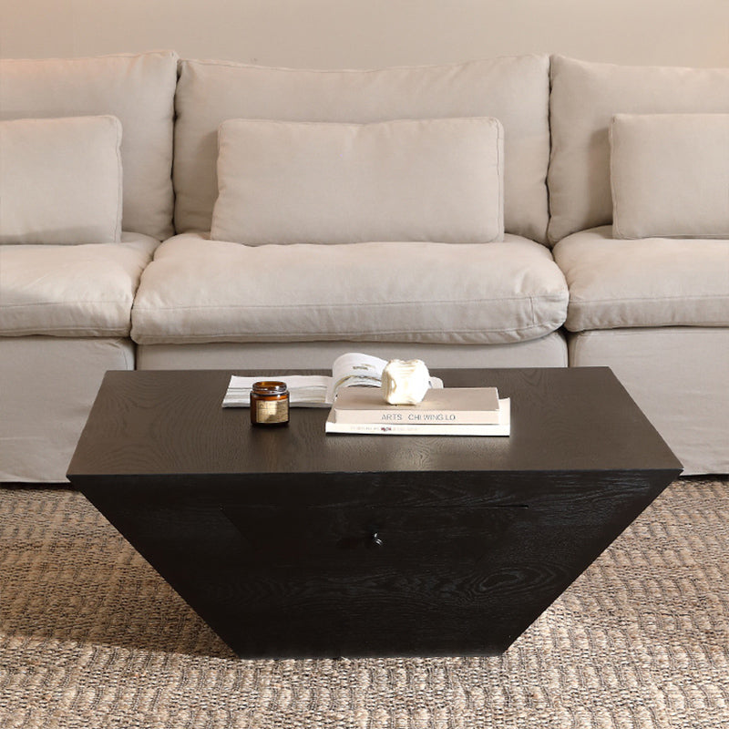 Modern Minimalist Trapezoidal Cedar Medium Density Fiberboard Coffee Table 1-Tier For Living Room