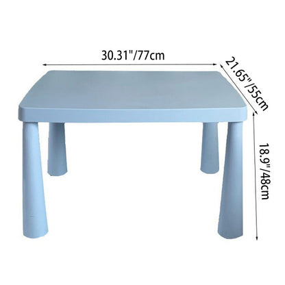 Contemporary Nordic Rectangular PE Kids Desk & Chair Set For Home Office