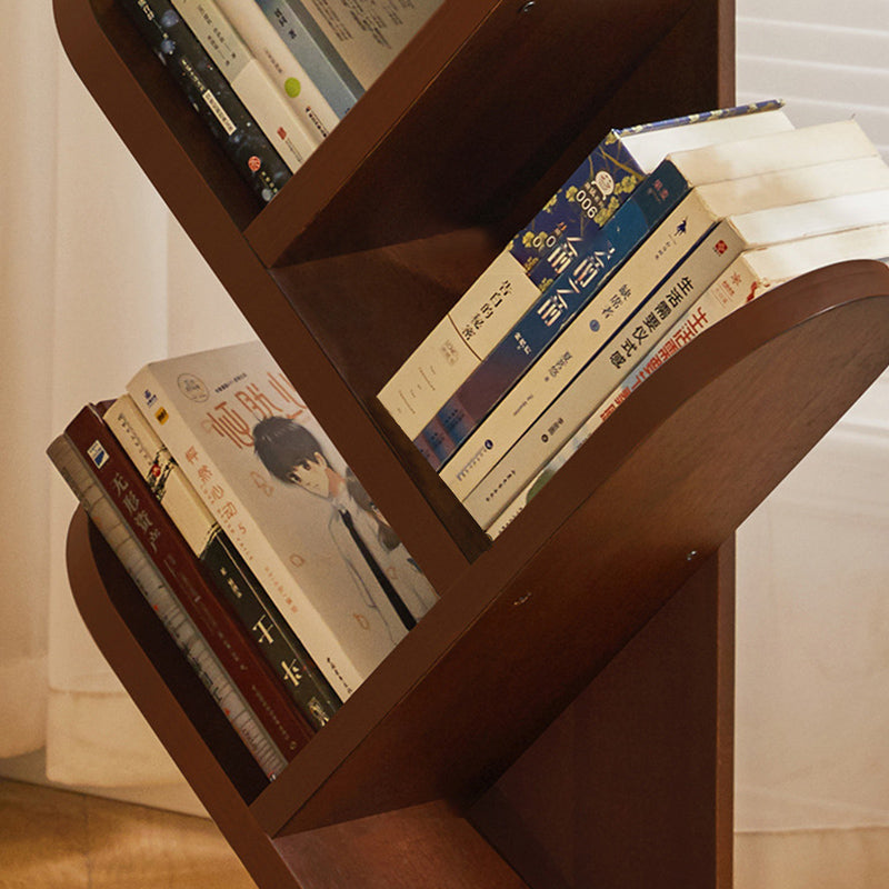Contemporary Creative Treehouse-Shaped Rubberwood Bookshelves 5/7 Tier For Home Office
