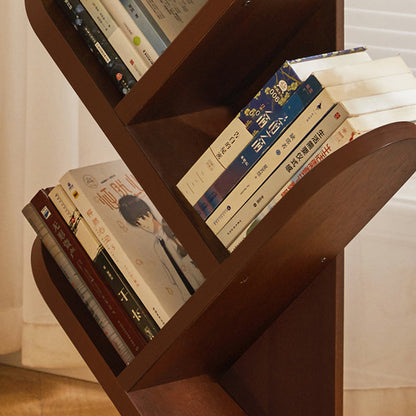 Contemporary Creative Treehouse-Shaped Rubberwood Bookshelves 5/7 Tier For Home Office
