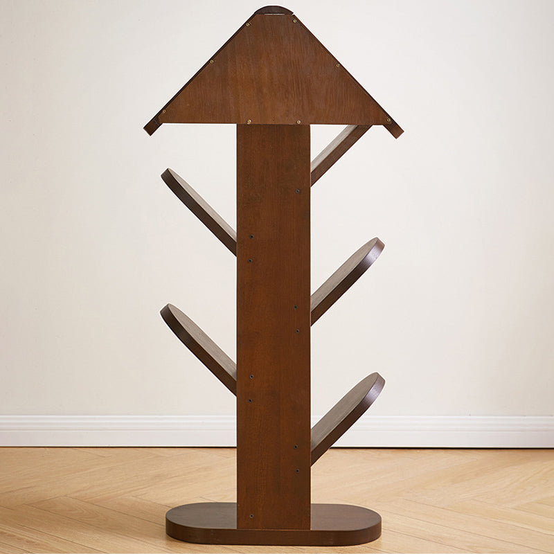 Contemporary Creative Treehouse-Shaped Rubberwood Bookshelves 5/7 Tier For Home Office
