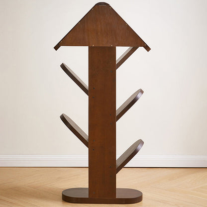 Contemporary Creative Treehouse-Shaped Rubberwood Bookshelves 5/7 Tier For Home Office