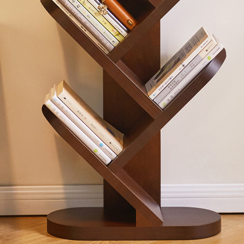 Contemporary Creative Treehouse-Shaped Rubberwood Bookshelves 5/7 Tier For Home Office