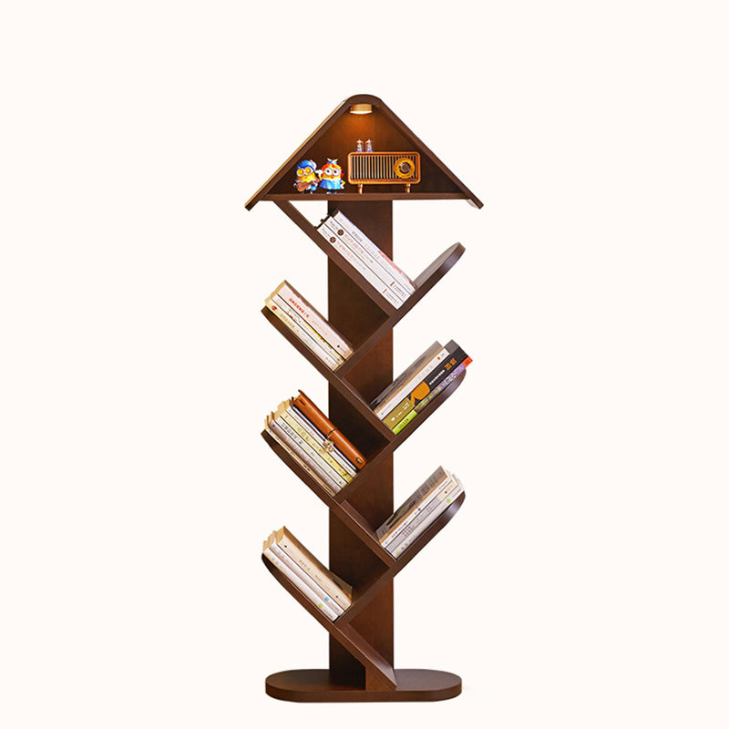 Contemporary Creative Treehouse-Shaped Rubberwood Bookshelves 5/7 Tier For Home Office