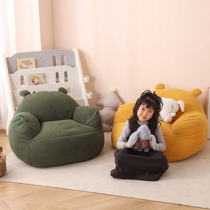 Contemporary Creative Kids Bear-Shaped Corduroy EPP Accent Chair Backrest Armrest For Living Room