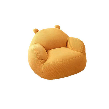 Contemporary Creative Kids Bear-Shaped Corduroy EPP Accent Chair Backrest Armrest For Living Room