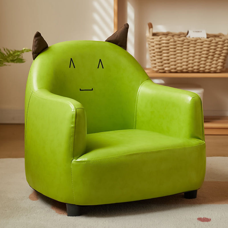 Contemporary Creative Animal-Shaped PU Leather Cotton Linen Solid Wood Accent Chair Backrest Armrest For Living Room