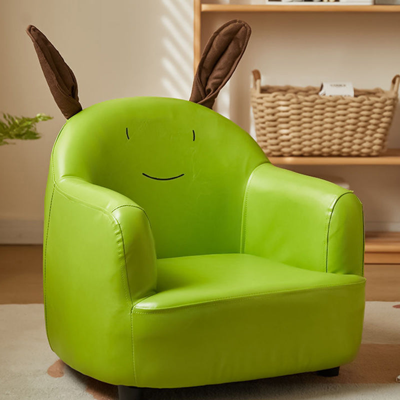 Contemporary Creative Animal-Shaped PU Leather Cotton Linen Solid Wood Accent Chair Backrest Armrest For Living Room