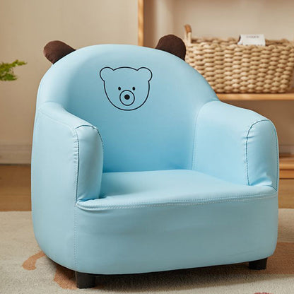 Contemporary Creative Animal-Shaped PU Leather Cotton Linen Solid Wood Accent Chair Backrest Armrest For Living Room